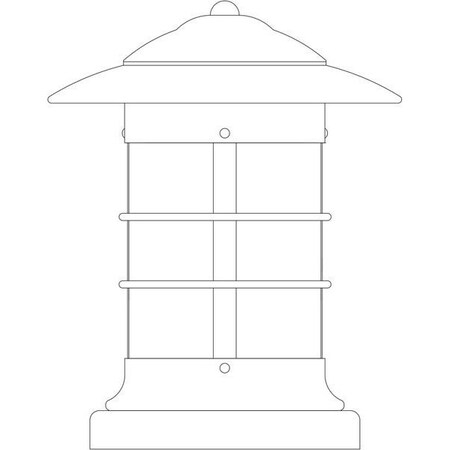 Arroyo Craftsman 9" Newport Column Mount, Bronze, Rain Mist Glass NC-9RM-BZ